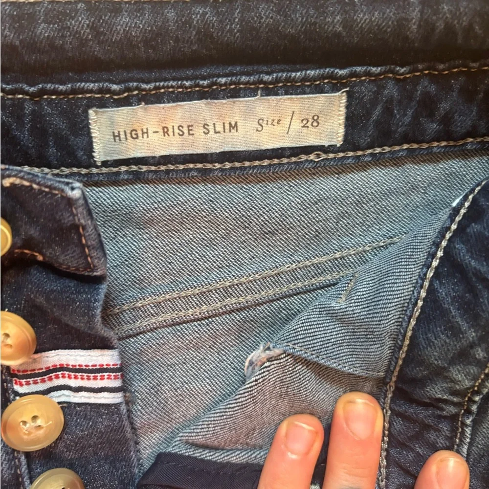 Pilcro and the‎ Letterpress High Rise Slim Cropped Jeans with Button Fly Size 28